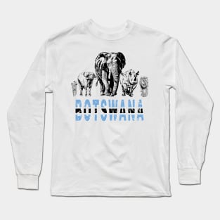 Africa's Big Five for Botswana Fans Long Sleeve T-Shirt